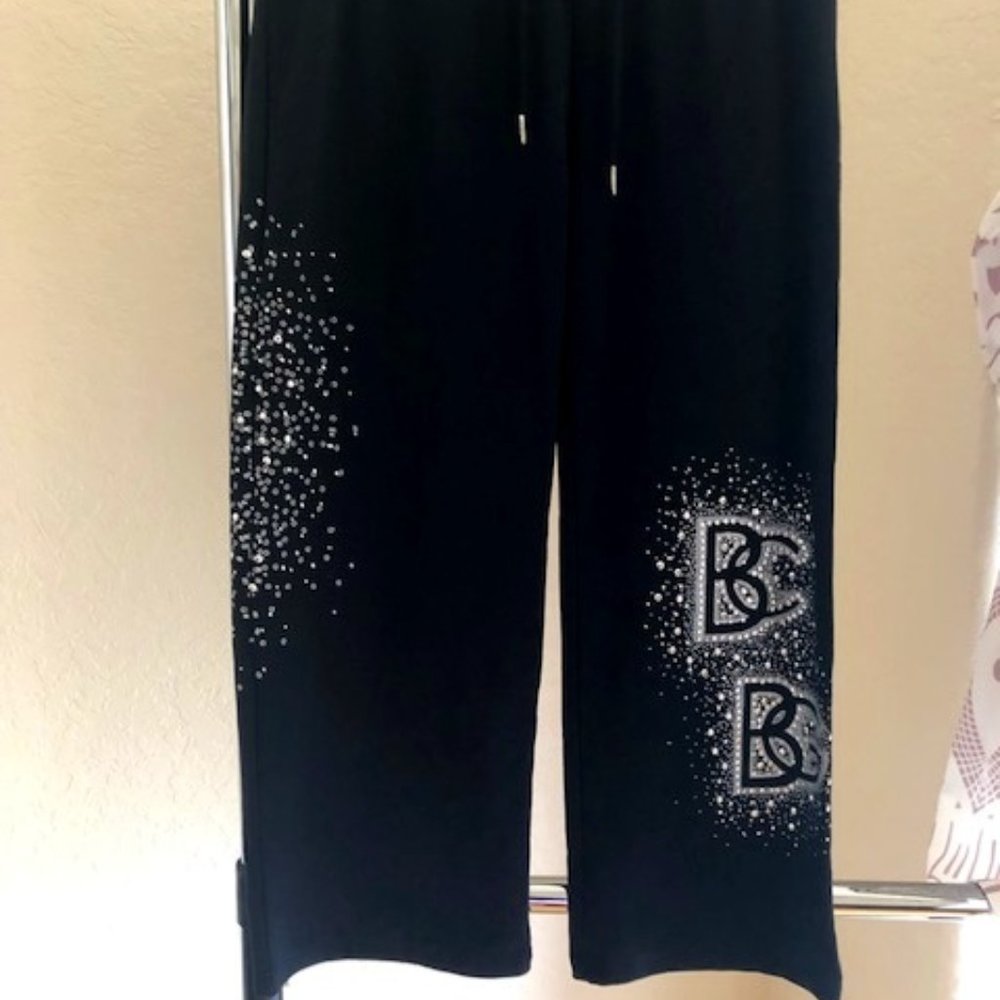 BCBGMAXAZRIA Rhinestone cropped  Sweatpants